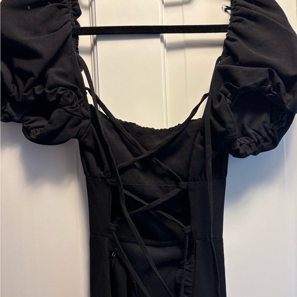 Zara Black and White Puff Sleeve Sundress - Picture 3 of 6